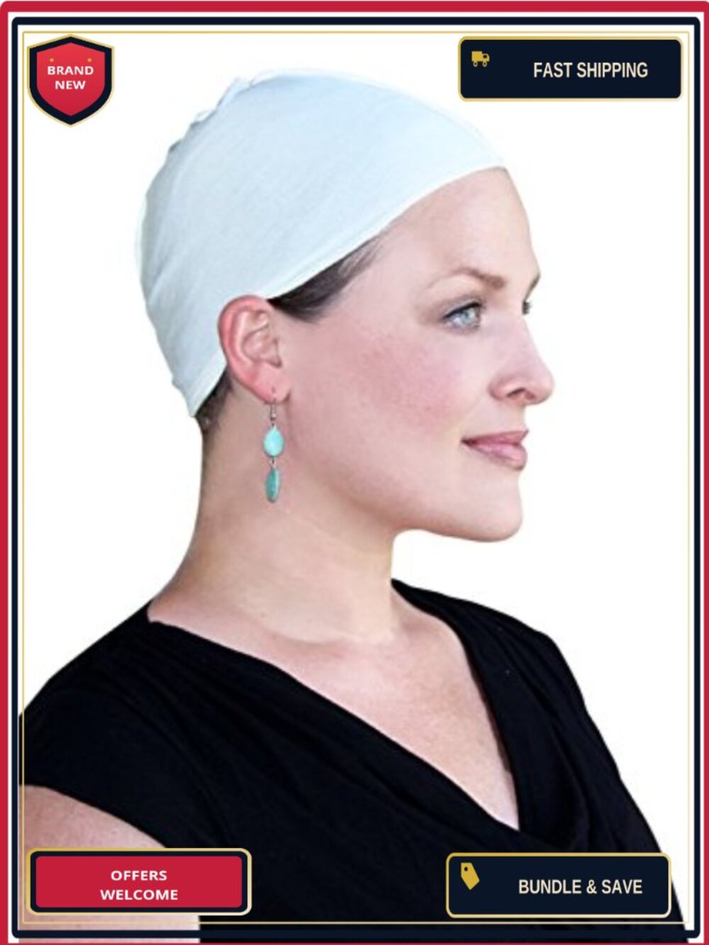 Bamboo Wig and Hat Liner Chemo Headwear Hair Loss Moisture Wicking Comfort Cap